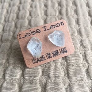 Raw Natural Aquamarine Gemstone Earrings